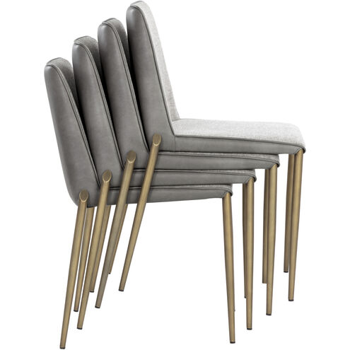 Renee Belfast Heather Grey / Bravo Metal Stackable Dining Chair, Set Of 2